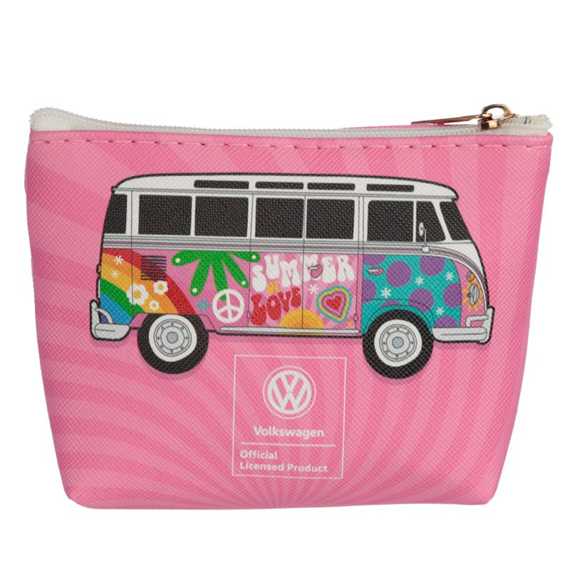 Volkswagen VW T1 Camper Bus Summer Love PVC Purse - Pink