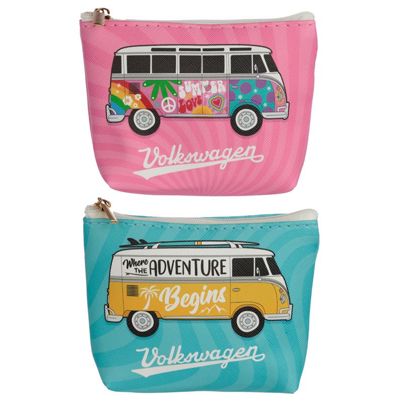 Volkswagen VW T1 Camper Bus Summer Love PVC Purse - Pink