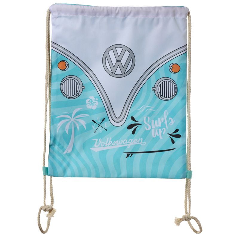 Volkswagen VW T1 Camper Bus Surf Adventure Drawstring Bag  Dims: Height 42 cm Width 32.5 cm Depth 0.5 cm