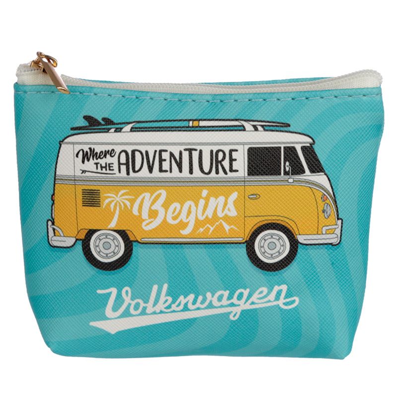 Volkswagen VW T1 Camper Bus Surf Adventure PVC Purse - Blue