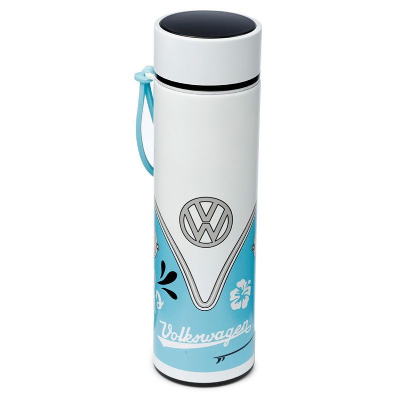 Volkswagen VW T1 Camper Bus Surf Thermal Insulated Drinks Bottle Digital Thermometer  Suitable for hot and cold drinks. Keeps liquids cold for up to 24 hours or warm for up to 6 hours. There is a removable tea strainer that sits in the top for loose tea leaves.