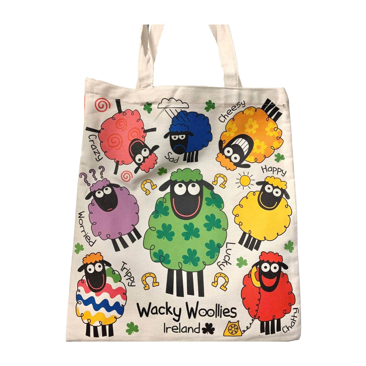Wacky Woollies Sheep Ireland Cotton Bag  Wacky Woollies collection  Fold Up Shopping Bag