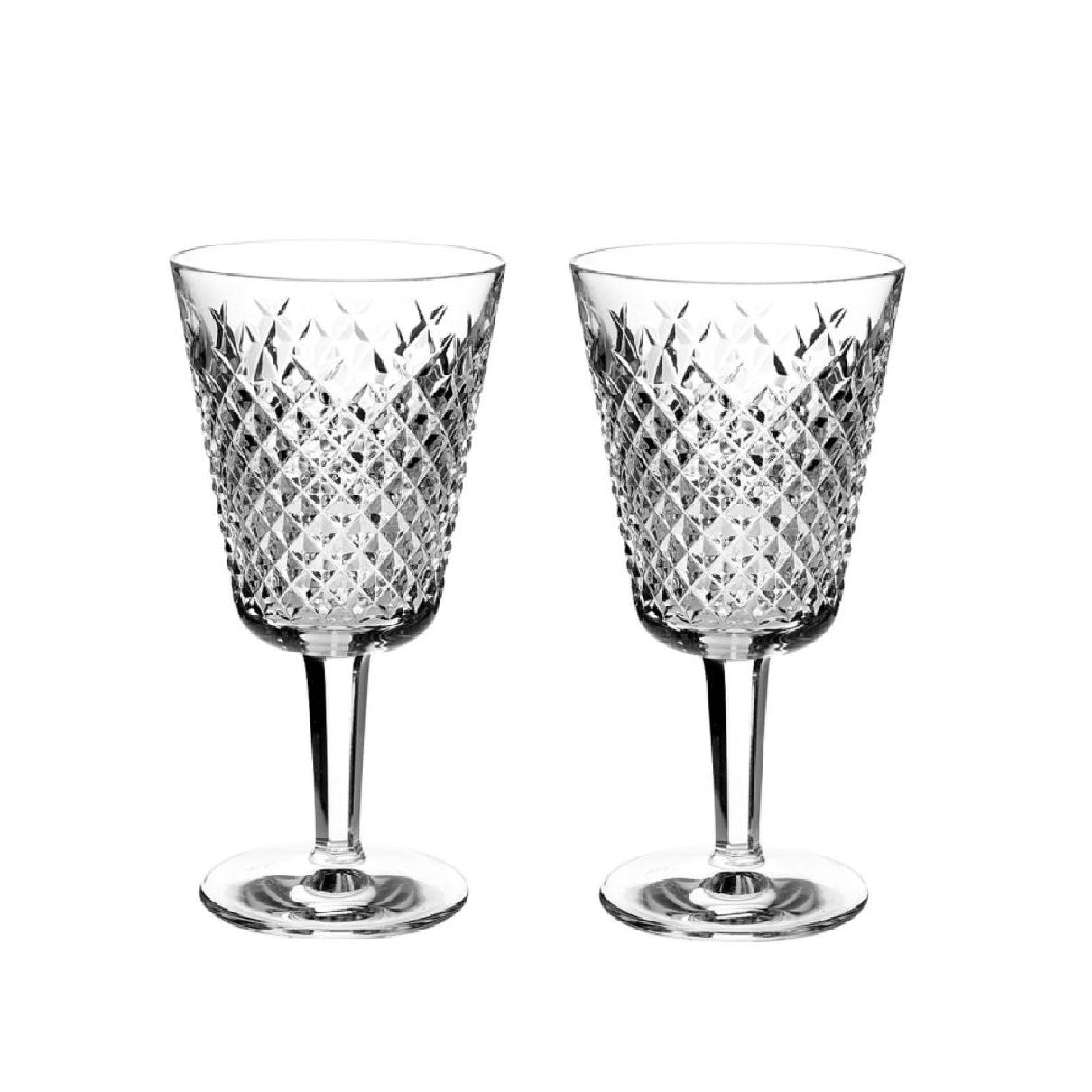 Waterford Crystal Alana Goblet Pair  Waterford Alana pattern is a stunning combination of brilliance and clarity. Elegant and versatile, the Alana Goblet can be used for serving wine, water or juices.