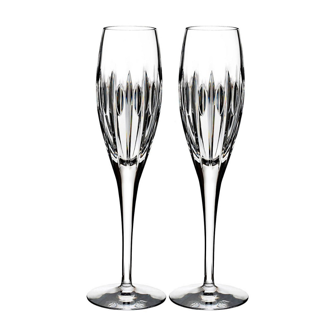 Waterford Crystal Ardan Mara Flute Pair  Waterford Ardan offers the beauty of simplicity with the Mara pattern. Mara is the Irish meaning for sea and is inspired by the wild Atlantic Ocean with long and short deep vertical cuts. The Ardan Mara Flute, Pair is perfect for every day use.