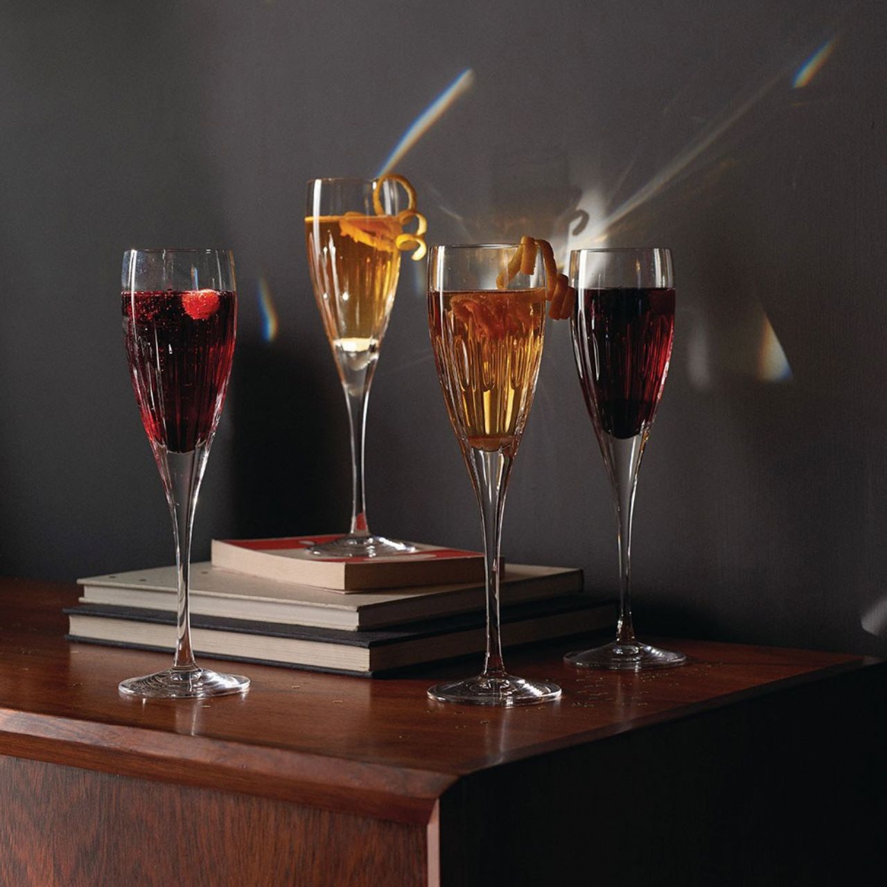 Waterford Crystal Mara Champagne Flute Set of 6  Celebrating the beauty of simplicity, Mara, the Irish meaning for sea, is inspired by the wild Atlantic Ocean. Showcasing both long and short deep vertical cuts, Mara's modern design with elegant simplicity is now available as a set of six. 