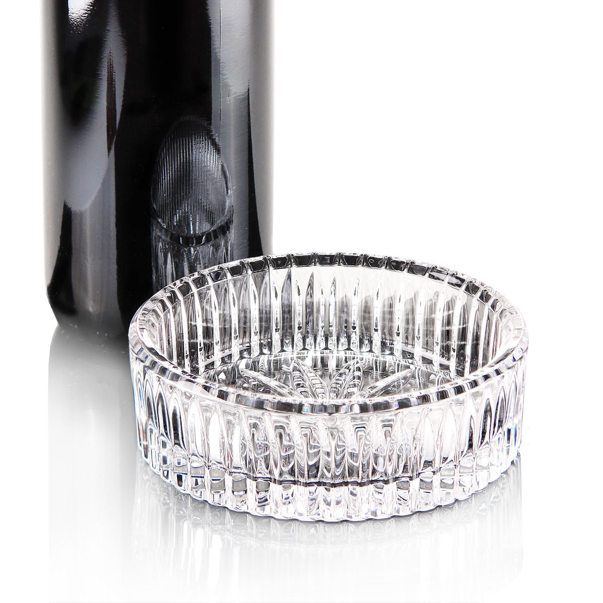 Waterford Crystal Best Wish Bottle Coaster  The Best Wishes collection takes inspiration from Waterford Crystal's renowned Millennium Collection. It retains the brilliance and clarity, while incorporating a more slender, contemporary profile. This crystal wine coaster is the ideal gift for a wine lover.
