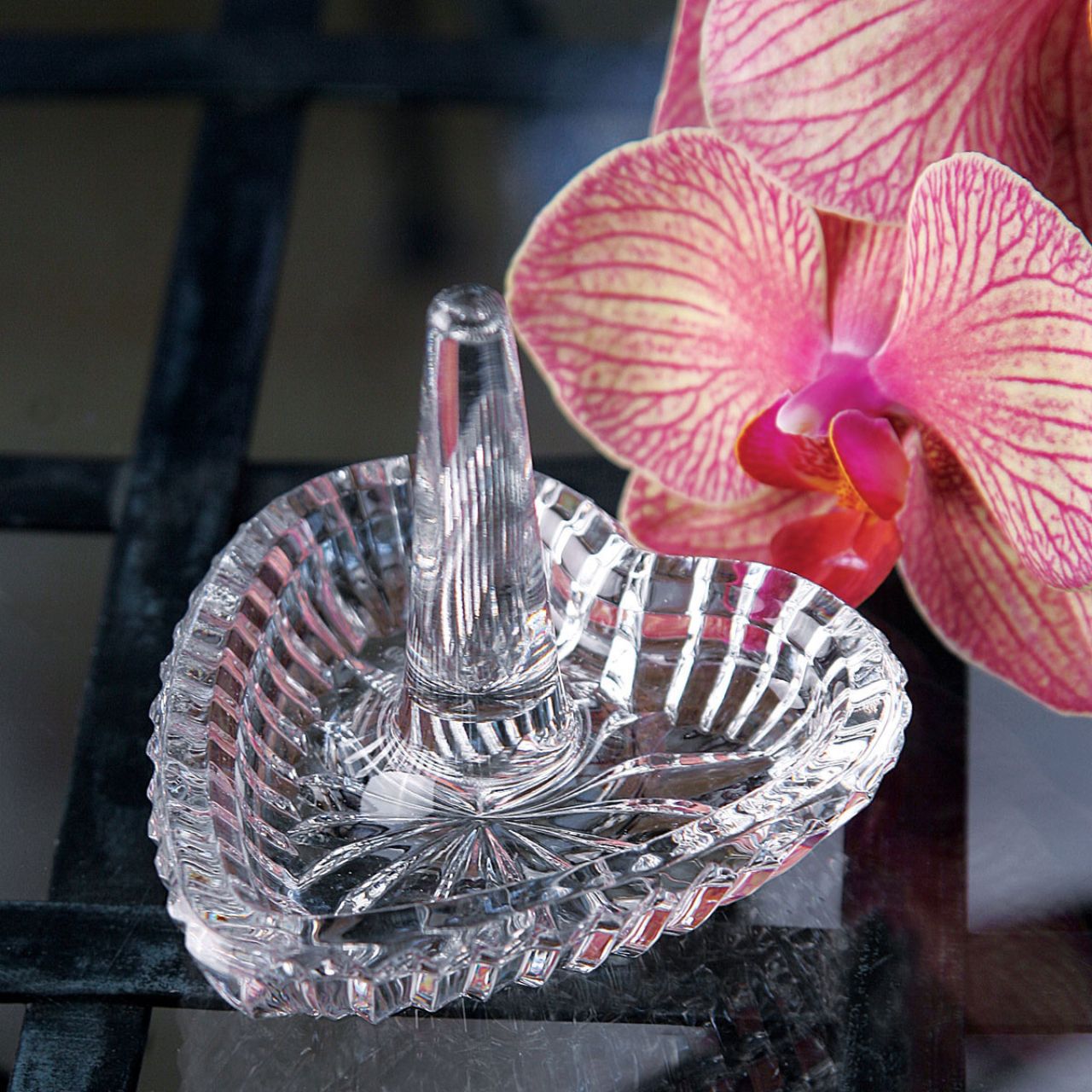 Waterford Crystal Heart Ring Holder  Keep precious jewelry close to your heart. Radiating from the center, the clean vertical cut of Waterford's Heart Ring Holder creates a stunning focal point while keeping your rings safe and sound.