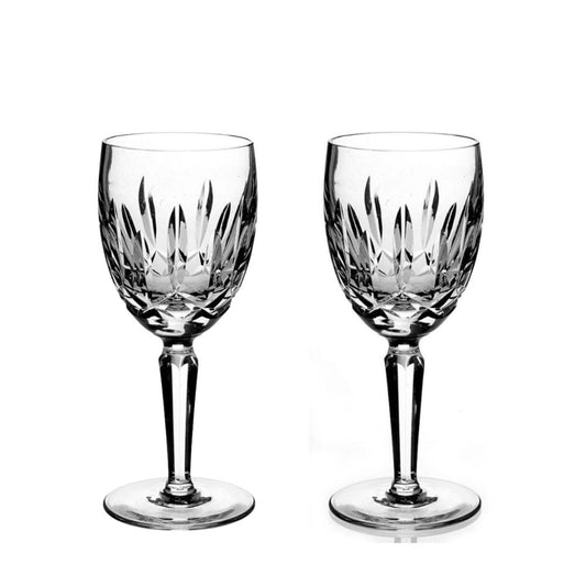 Kildare White Wine by Waterford Crystal Pair  Kildare has a crosshatch pattern at the base with vertical cuts up the sides, a plain cut stem and an uncut foot.