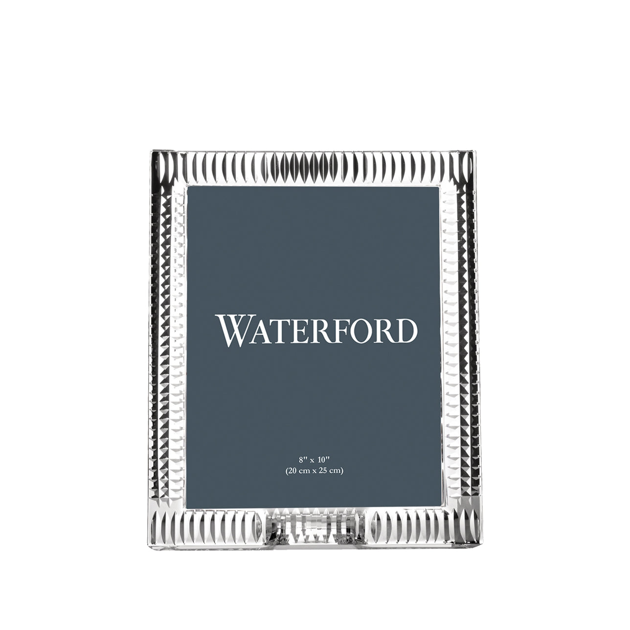 Waterford Crystal Lismore Diamond 8 x 10in Frame  The Lismore Diamond pattern is a strikingly modern reinvention of the Waterford classic : characterized by intricate diamond cuts rendered in radiant fine crystal. Enhance your treasured memories with the Lismore Diamond 8x10 inch Frame, ideal for your favorite photographs. Perfect to display, a black velvet easel back stands it either vertically or horizontally on a table, desktop, mantel or shelf.