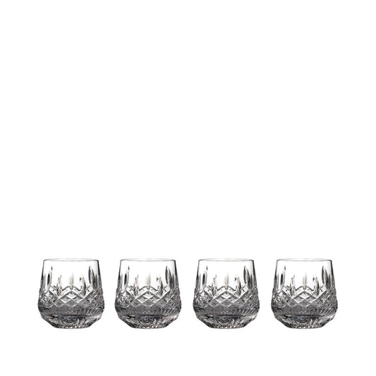 Waterford Crystal Lismore Whiskey Glass Set of 4  The Waterford Lismore pattern is a stunning combination of brilliance and clarity. You could honor Lismore's Irish roots serving drams in these Lismore Old Fashioned glasses, or use them to serve spirits 'on the rocks.' 
