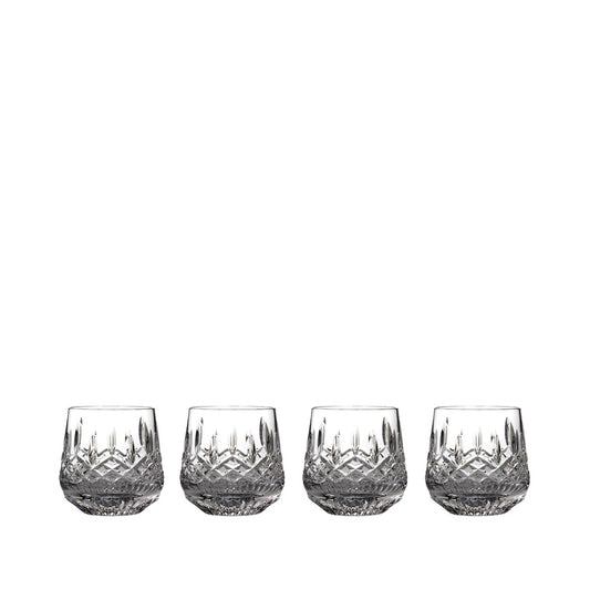 Waterford Crystal Lismore Whiskey Glass Set of 4  The Waterford Lismore pattern is a stunning combination of brilliance and clarity. You could honor Lismore's Irish roots serving drams in these Lismore Old Fashioned glasses, or use them to serve spirits 'on the rocks.' 