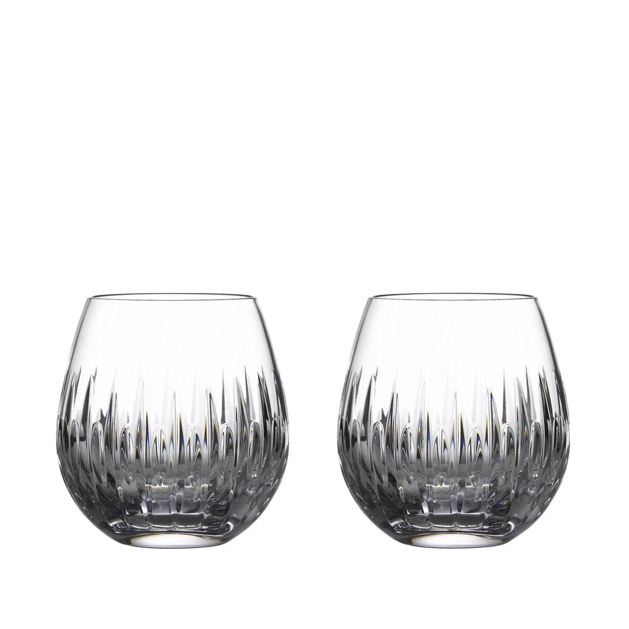Waterford Crystal Mara Stemless Wine Pair  Enjoy your favorite red or white wine to its full potential with this stylish Stemless Wine Set of 2 that feature the stylish Mara pattern – a celebration of the wild Atlantic Ocean that surrounds the Emerald Isle.