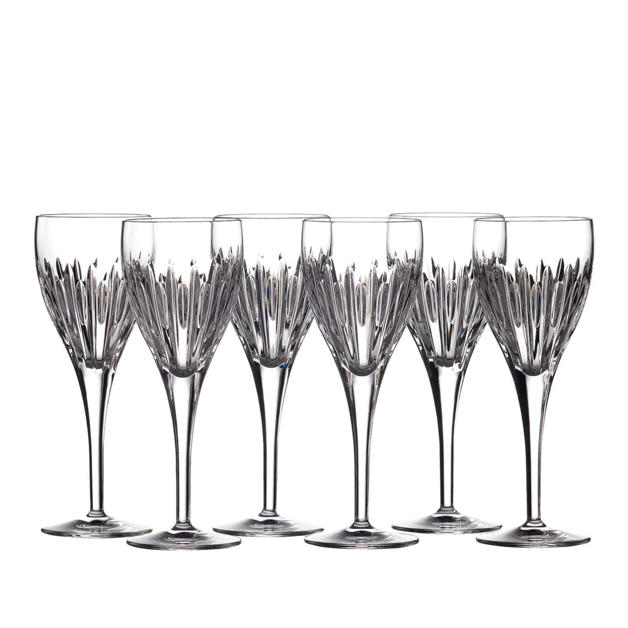 Waterford Crystal Ardan Collection Mara Wine Glass Set of 6  Whether the wine is a select vintage or just a favourite everyday choice, it always feels special when served in a Waterford glass. The set of six Mara wine glasses provide the perfect modern design, created by Waterford to reflect the brilliance and sparkle it is renowned for but with a contemporary shape and simple, versatile pattern. 