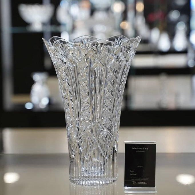Waterford Crystal Limited Edition Maritana Vase 14in  House of Waterford Crystal Maritana 14in Vase, Limited Edition of 200 The lavishly cut and scalloped vase was inspired by the operetta, Maritana, written in 1845 by Waterford-born composer William Vincent Wallace.