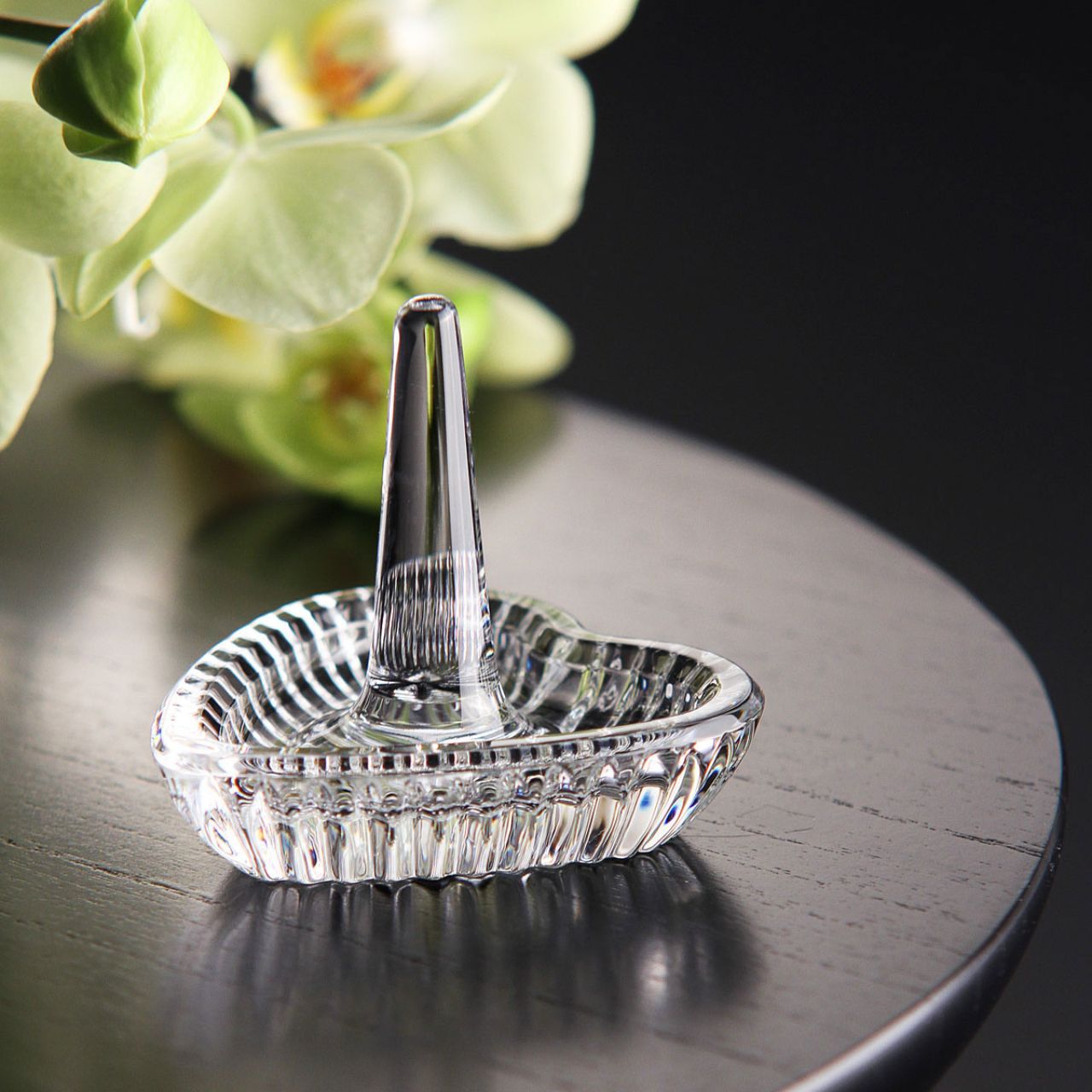 Waterford Crystal Heart Ring Holder  Keep precious jewelry close to your heart. Radiating from the center, the clean vertical cut of Waterford's Heart Ring Holder creates a stunning focal point while keeping your rings safe and sound.