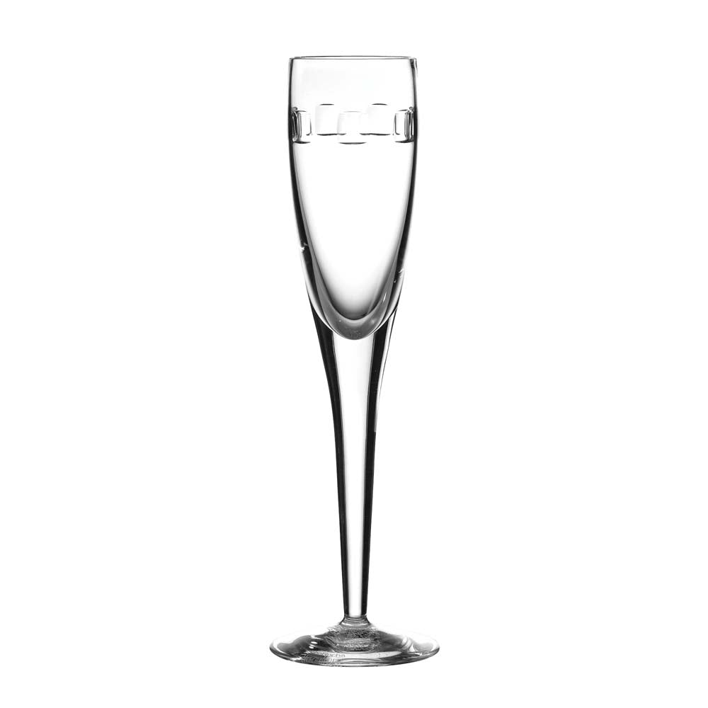 Waterford Crystal John Rocha Geo Flute Champagne - Single  John Rocha's Geo collection epitomises his design style - evoking simple elegance and clean, contemporary vision contrasted by a dynamic geometric motif on brilliant crystal. Raise a toast with the tall and slender Geo Champagne Flute, perfect for sparkling wine or spumante and styled with the collection's signature geometric designs.