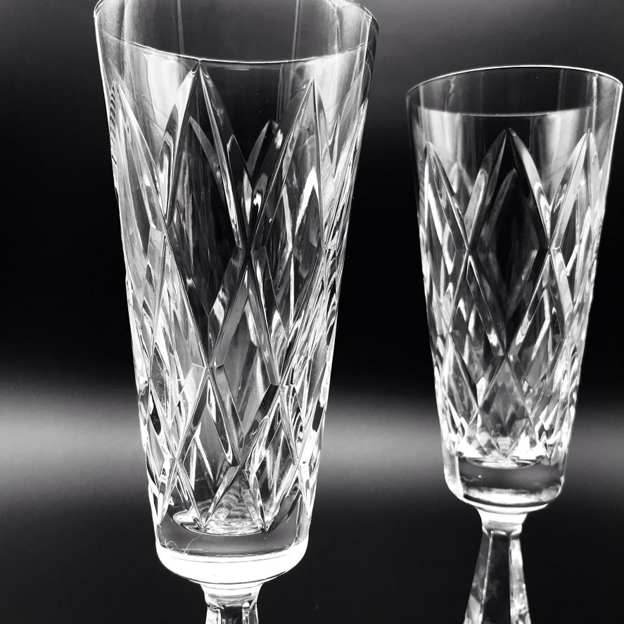 Kinsale Champagne Pair by Waterford Crystal  Part of Waterford's Special Order Program  Made in Waterford Factory Ireland