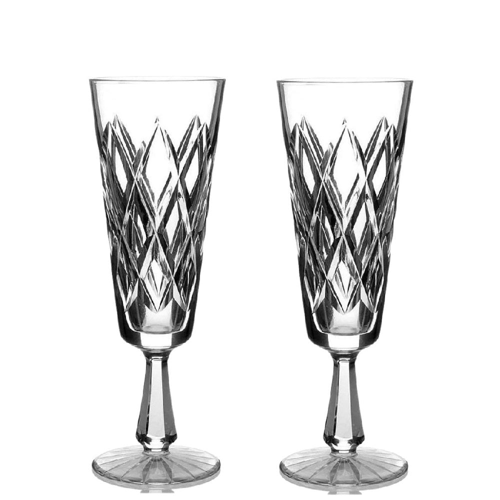 Kinsale Champagne Pair by Waterford Crystal  Part of Waterford's Special Order Program  Made in Waterford Factory Ireland