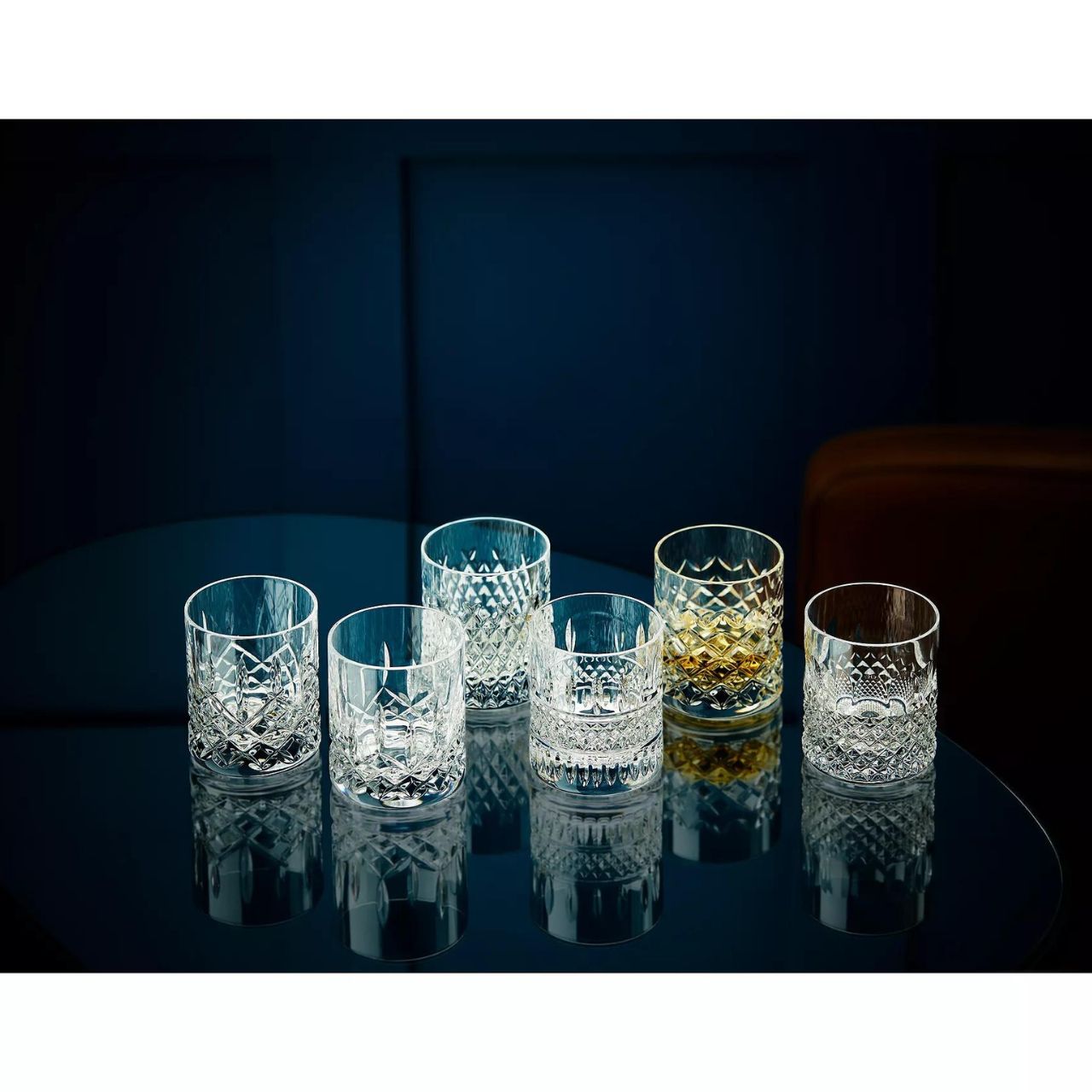 Waterford Crystal Lismore Connoisseur Heritage Straight Sided Tumbler Set of 6 Elevate your whiskey glass collection with our set of six Lismore Connoisseur Heritage Straight Sided Tumblers, each intricately adorned with a timeless pattern from the Waterford archives.