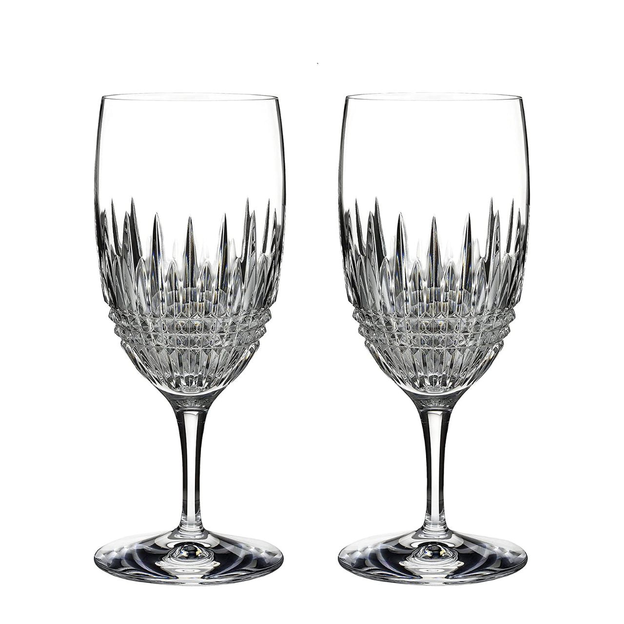 Waterford Crystal Lismore Diamond Essence Iced Beverage Set  Lismore Diamond Essence pairs the contemporary contours of the Essence Collection shapes with the faceted diamond and alternating vertical cuts of the Lismore Diamond pattern for the perfect amount of luxury style.