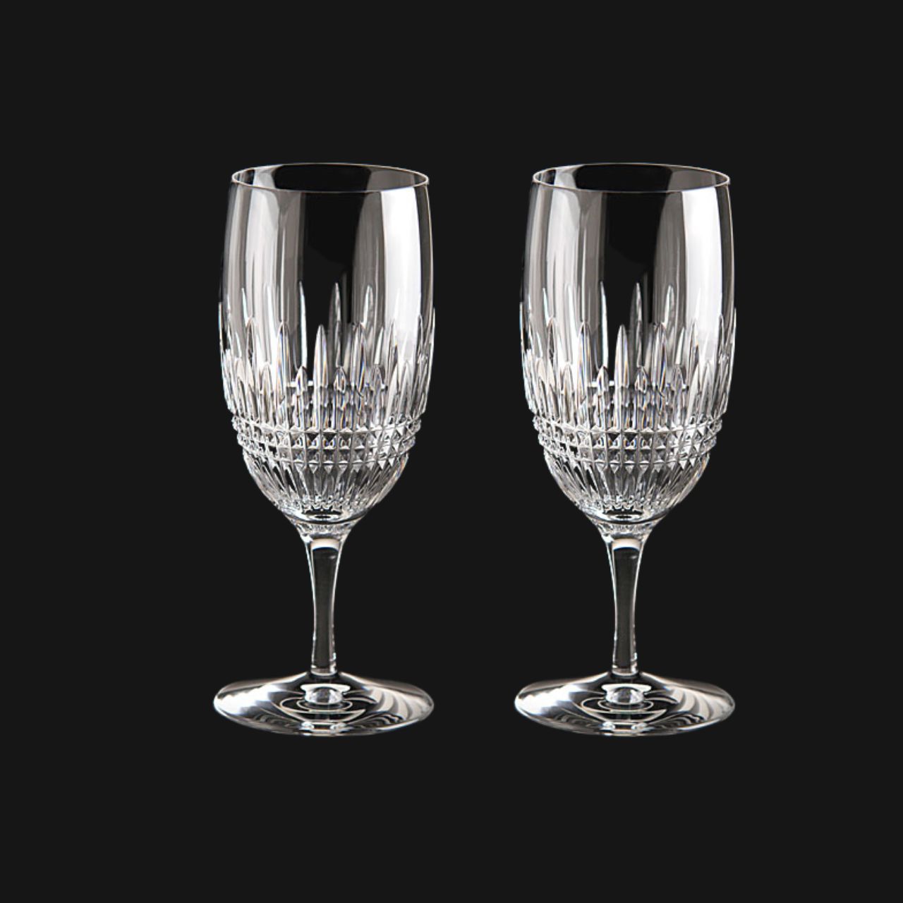 Waterford Crystal Lismore Diamond Essence Iced Beverage Set  Lismore Diamond Essence pairs the contemporary contours of the Essence Collection shapes with the faceted diamond and alternating vertical cuts of the Lismore Diamond pattern for the perfect amount of luxury style.