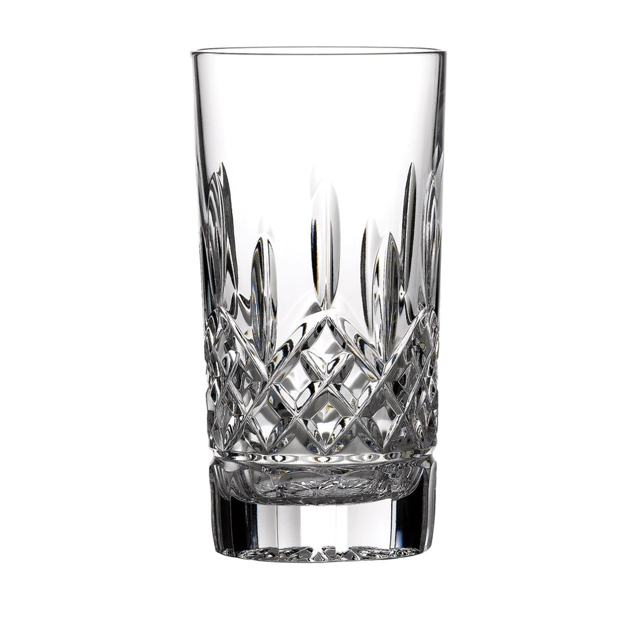Waterford Crystal Lismore Hi-Ball 12oz - Single  The Waterford Lismore pattern is a stunning combination of brilliance and clarity. The slender design of the Lismore Hi-Ball Tumbler gives ice-cubes a musical note when they hit the sides. Ideal for serving long, cool cocktails and mixed drinks, the dramatic diamond and wedge cuts of the traditional Lismore pattern refract light with stunning radiance.