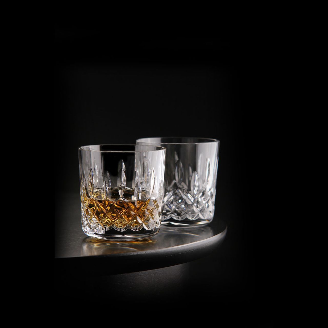Waterford Crystal Lismore Connoisseur Straight Sided Tumbler Pair  The Waterford Lismore Connoisseur Whiskey Series respects and reveres whiskeys of all varieties with a flight of hand crafted crystal tasting glasses, each one individually shaped and designed for a specific whiskey to be enjoyed straight, neat, or on the rocks.