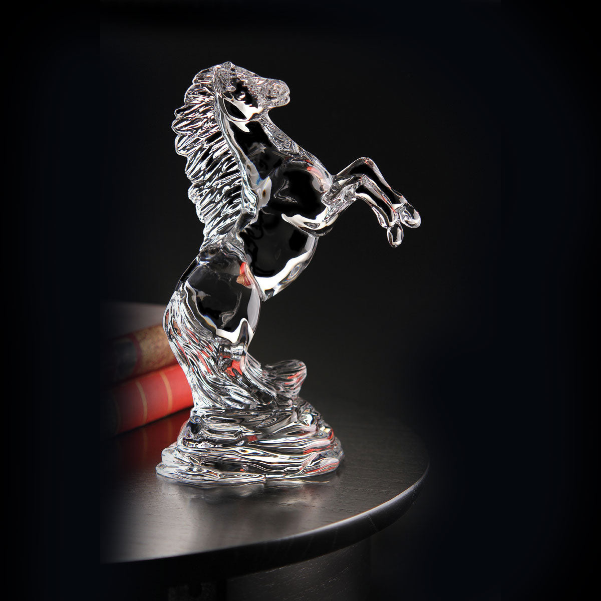 Waterford Crystal Rearing Horse Collectible  This Crystal figurine features a wild stallion rearing on its hind legs with its mane whipping in the wind on a textured base