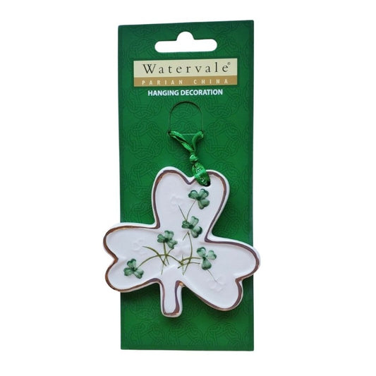 Watervale Porcelain Christmas Hanging Decoration Irish Shamrock  Beautiful porcelain decorations are part of the Watervale collection  Perfect addition for your Christmas tree this holiday season