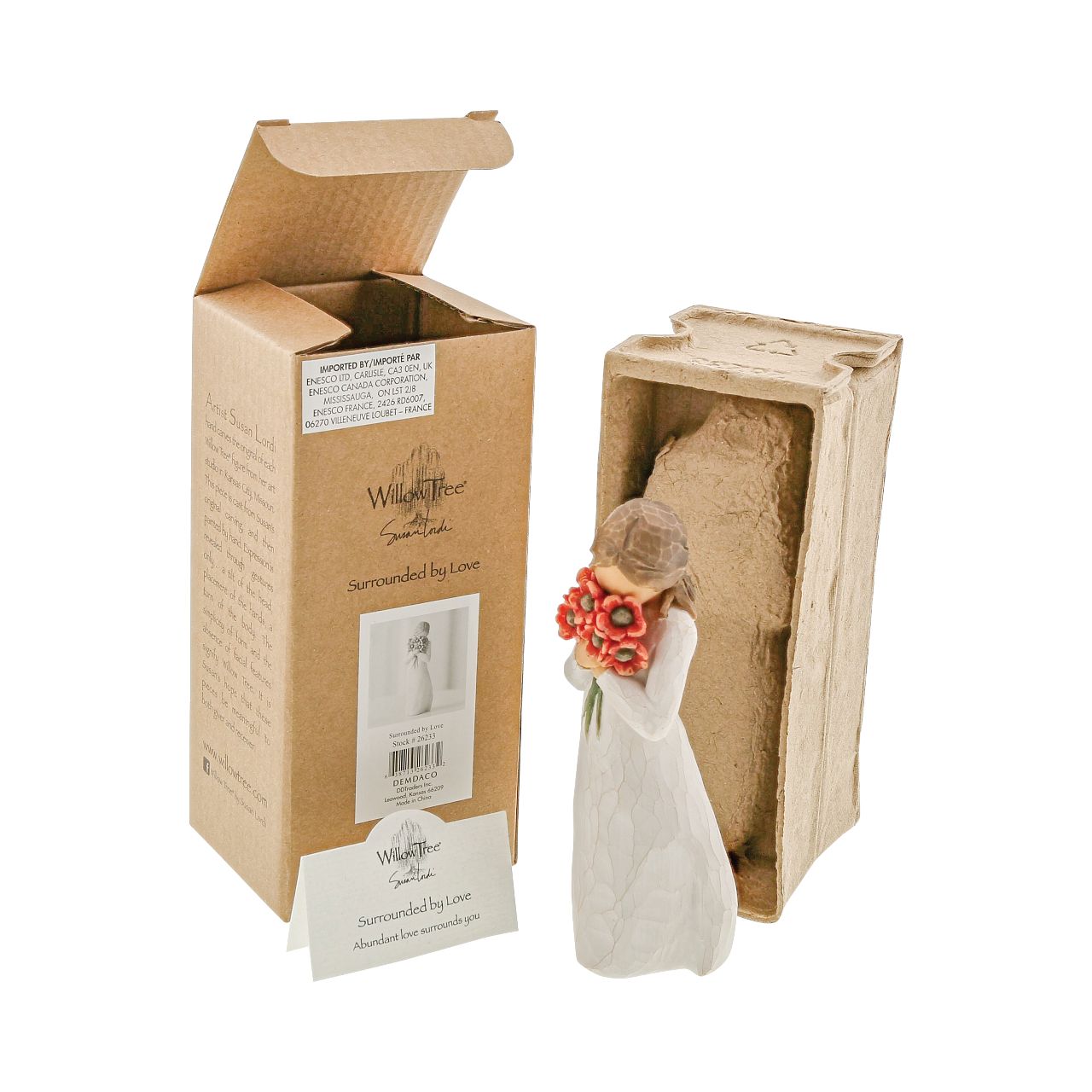 Willow Tree Surrounded by Love  A gift that expresses love and caring ...or for those who love flowers. "I wanted to make a figure with her face in the flowers, taking them in with her senses - smelling them, feeling the petals against her face; feeling safe in that surround.