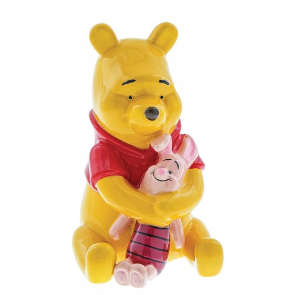 Best of Friends Winnie the Pooh & Piglet Money Bank  It is more friendly with two This money bank shows Winnie the Pooh and Piglet from the 100 Acre Wood embracing in a loving hug. Ideal for any Pooh fan to keep their loose change safe.
