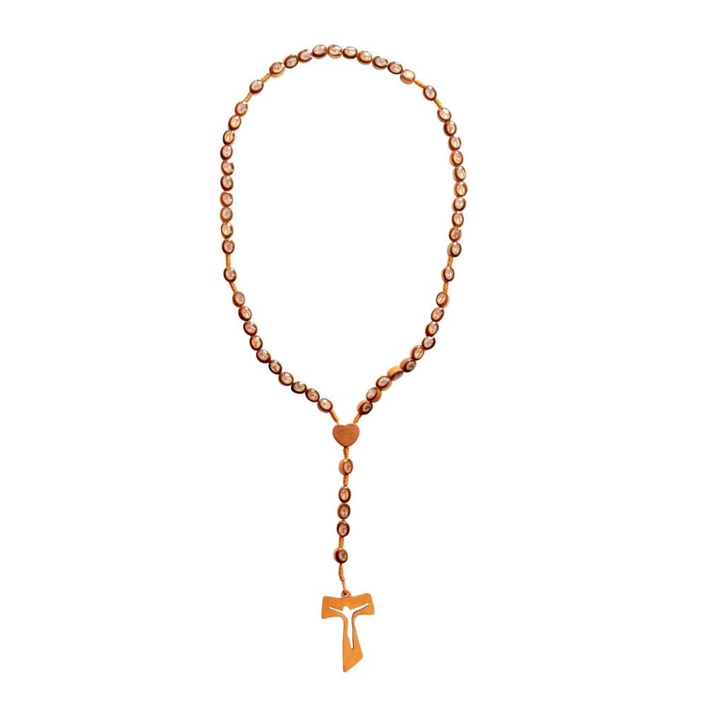 Wooden Saints of Ireland Style Rosary Beads in box